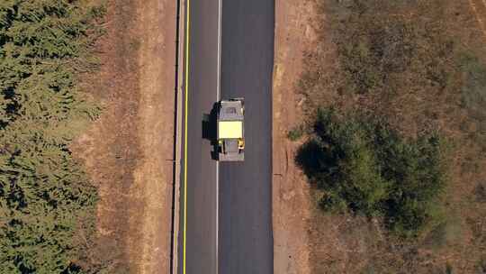 道路、铺路、摊铺机、汽车