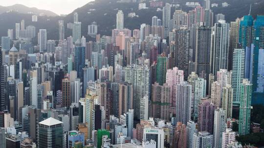 香港城市高楼大景航拍