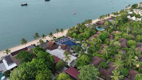 泰国苏梅岛波普海滩海湾航拍自然景观