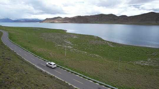自驾西藏环绕羊卓雍措 湖泊 航拍超长无压缩
