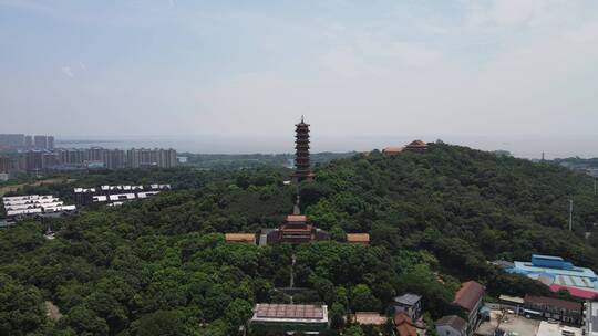 航拍湖南岳阳圣安寺4A旅游景点