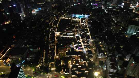 江苏常州城市夜景灯光航拍