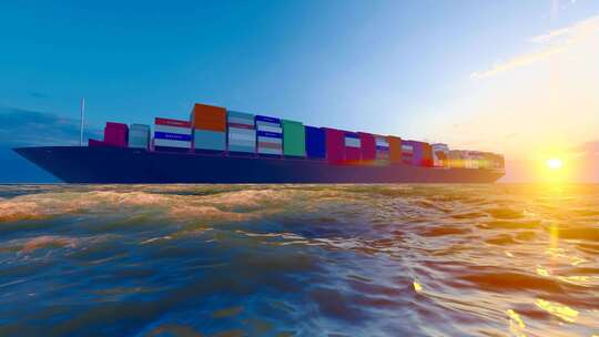 集装箱货运轮船进出口贸易航海视频素材模板下载