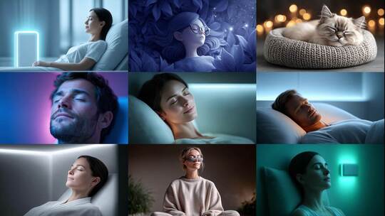静谧之夜甜美入梦安心好眠高清在线视频素材下载