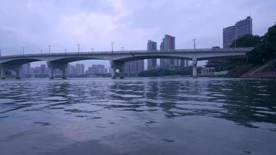 南宁邕江大桥与滨江公园城市高楼建筑景观