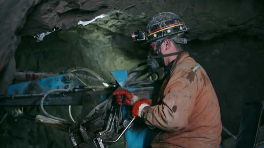 地下300米矿工金矿原矿石开采挖掘