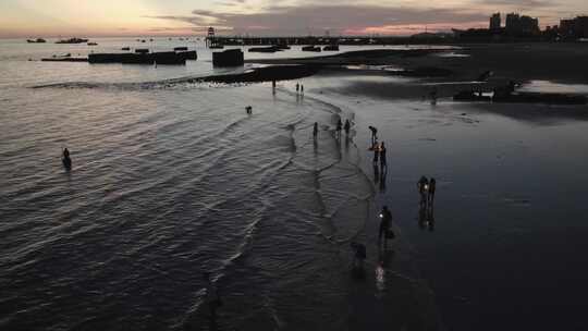 广西省北海市北海夕阳航拍4k视频