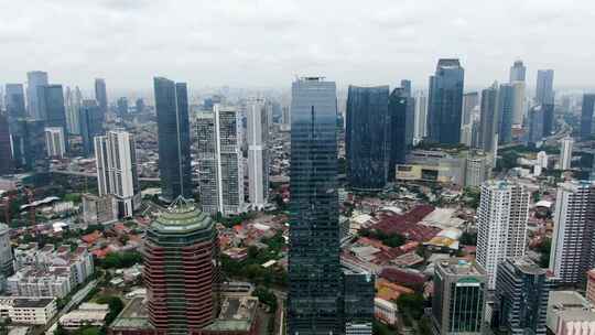 航拍印度尼西亚雅加达摩天大楼