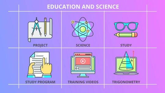 简约扁平化教育与科学-30个动画图标AE模板