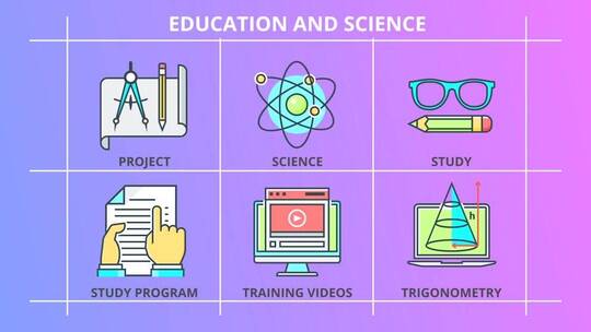 简约扁平化教育与科学-30个动画图标AE模板AE视频素材教程下载