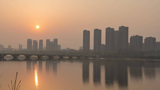 诸城 延时摄影   城市晨曦 城市空镜头