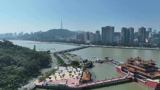 海燕桥航拍珠海城市建筑风光视频素材模板下载