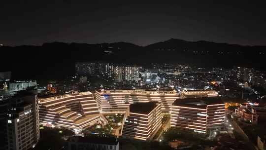 福建厦门大学艺术学院夜景航拍