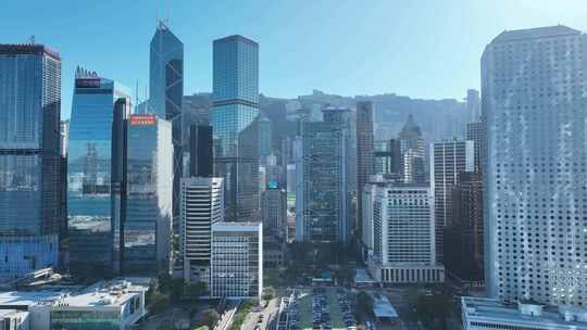 香港维多利亚港航拍香港城市建筑风光风景