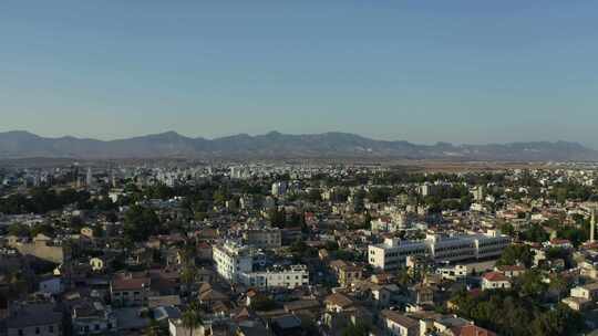 尼科赛的鸟瞰图。北塞浦路斯莱夫科萨。4K。