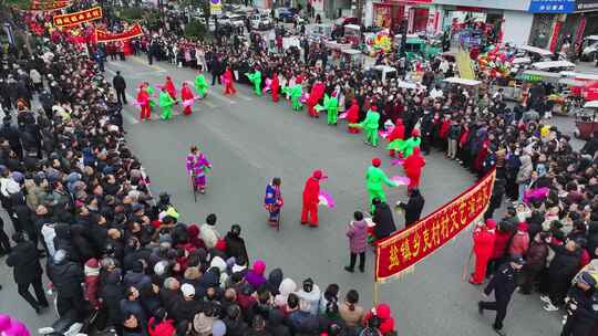正月十五元宵节文艺表演航拍闹元宵航拍