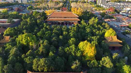 深秋泰安，岱庙色彩斑驳