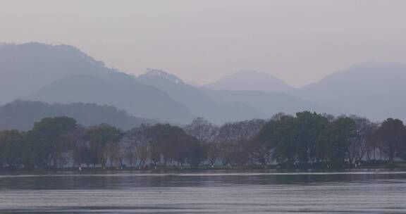 杭州西湖清晨风光空镜