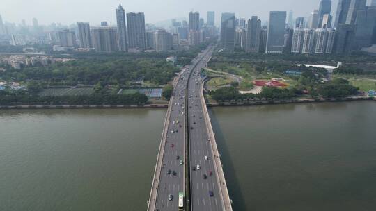 广州大桥城市交通建筑航拍