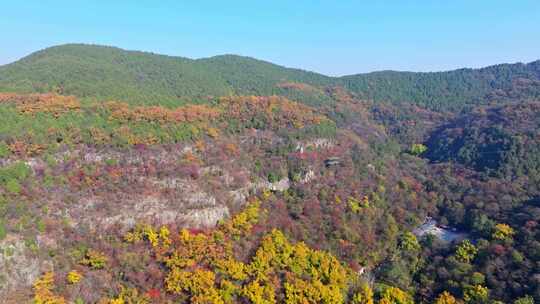 航拍枣庄山亭抱犊崮国家森林公园