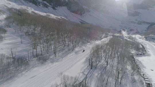 冬季长白山雪景长白山震撼航拍