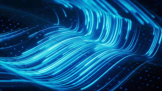 流动的粒子曲线漩涡三维渲染