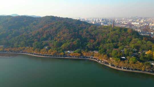 杭州西湖景区宝石山北山街航拍