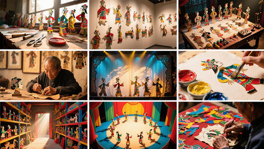 中国皮影戏表演与制作 传统文化皮影艺术