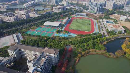 航拍福建江夏学院景观视频素材模板下载