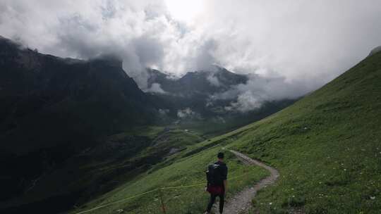 瑞士，高山景观，瑞士阿尔卑斯山，徒步旅行