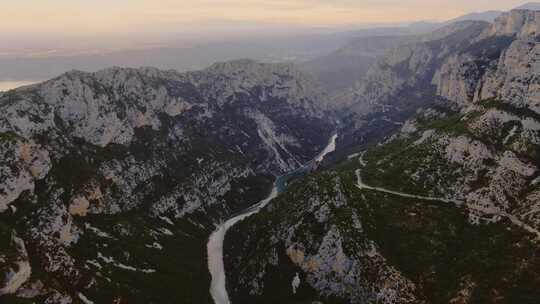 Verdon Gorge，河，峡谷，山