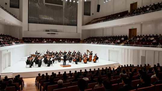 音乐厅管弦乐队演奏场景