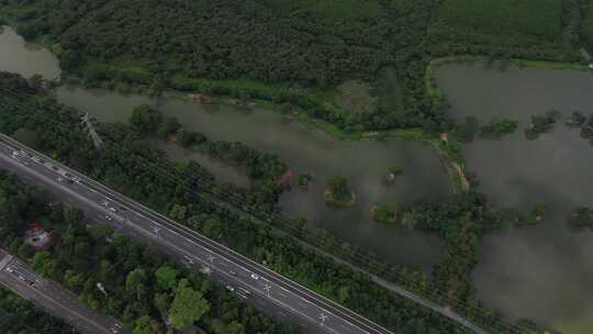 湿地公园城市郊区郊外乡村道路马路高速路