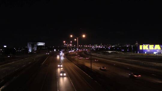 高速公路夜间机动车延时视频素材模板下载