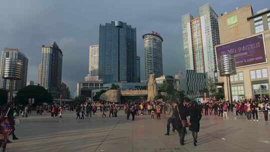 重庆城市广场移动延时
