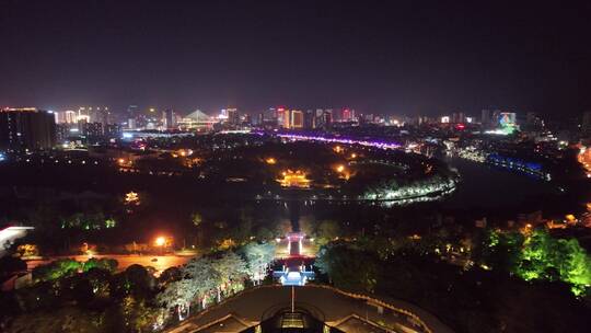 百色市夜景航拍