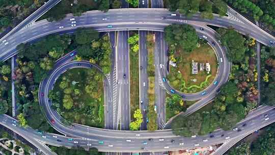 航拍城市立交桥交通道路