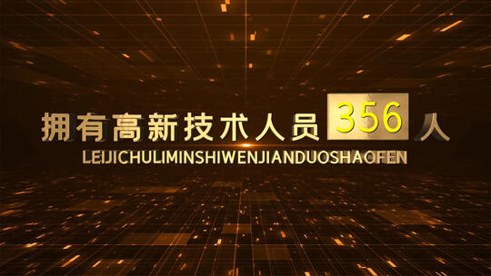 大气科技金E3D文字数据AE模板