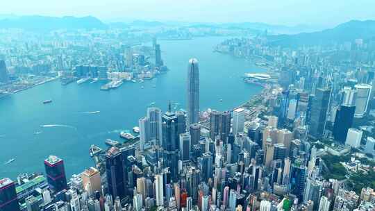 环绕香港CBD航拍视频4K30P