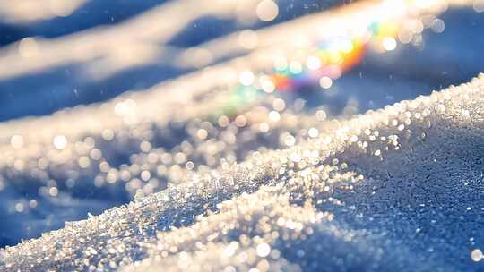 冬日光影雪地晶莹自然之美光影变幻冰雪世界