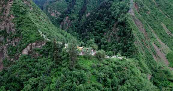 林场高山峡谷航拍