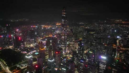 深圳福田区CBD夜景航拍