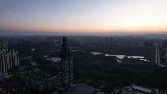 贵州贵阳日落晚霞夕阳航拍