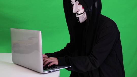 黑客入侵计算机网络系统绿幕抠图素材