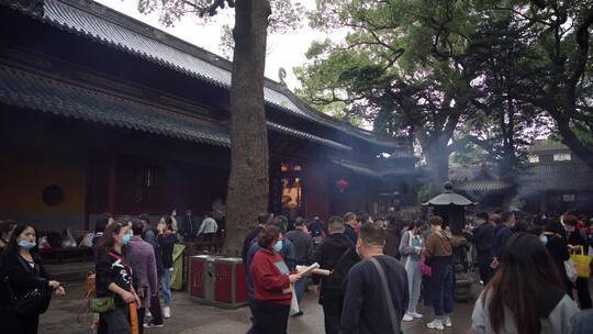 浙江普陀山普济寺禅院建筑4K实拍视频