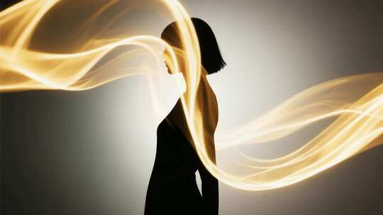 光影剪影人形舞动特效