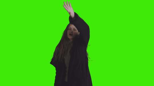 绿屏，女人，跳舞， Chromakey