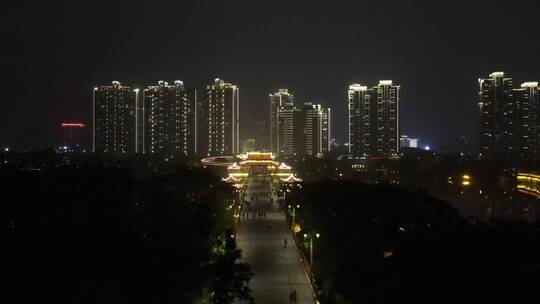 福建 漳州 城市 夜景 南山桥 航拍