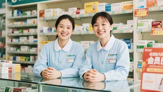 药店内药品展示与客户咨询场景