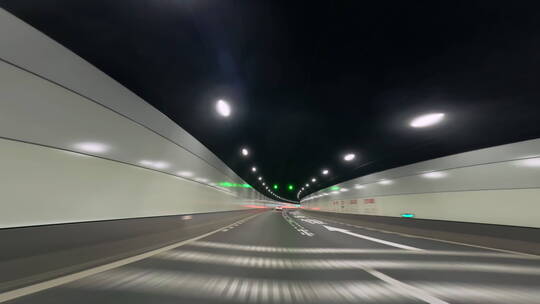 城市隧道第一视角路跑行驶视频素材模板下载
